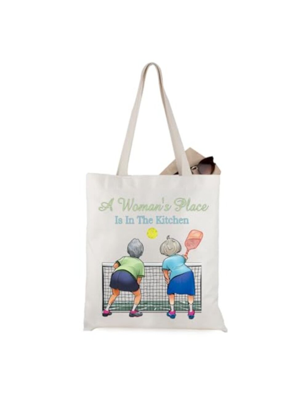 Pickleball Lover Tote Bag Canvas Reusable Grocery Bag Funny Gift